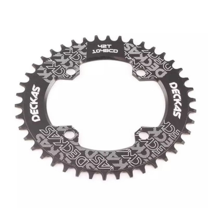 Chainring DECKAS OVAL 104 BCD 40, 42, 44, 46T Alloy