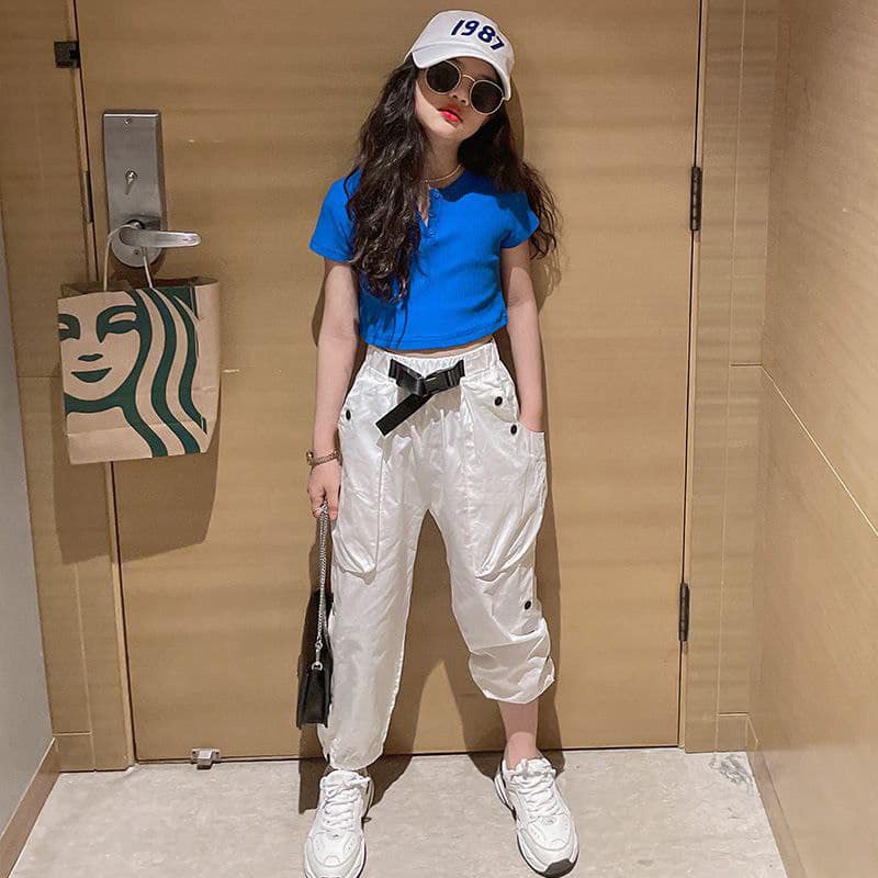 [JEWELS KIDS] JUVE CROP SPORTY SET / SETELAN BAJU CROP TOP ANAK TANGGUNG IMPORT/SETELAN BAJU ANAK SP