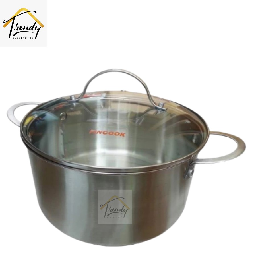 Fincook DO 2405 SSGL Panci Stainless steel dengan tutup kaca Dutch Oven 24cm