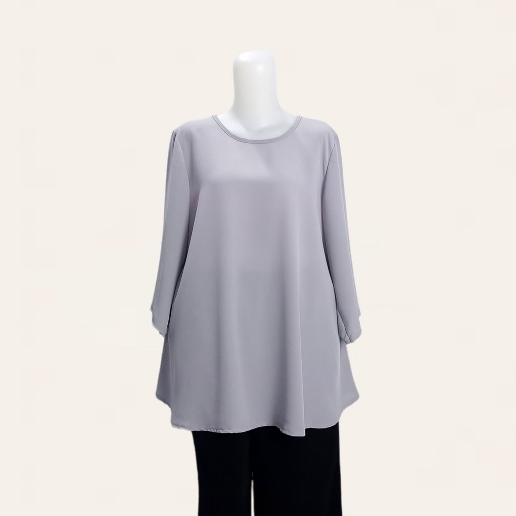 Baju Atasan Blouse Wanita Big Size Jumbo XL XXL 3L 4L 5L - Lengan Lurus 3/4-1