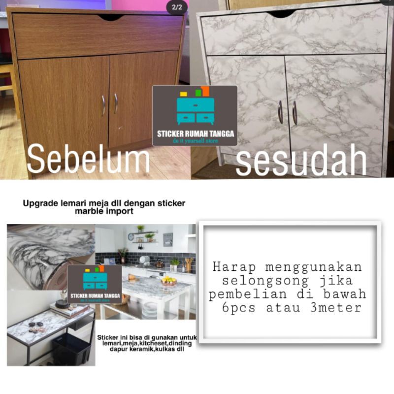 sticker marmer glossy dan anti air bahan tebal PREMIUM BUKAN YANG TIPIS