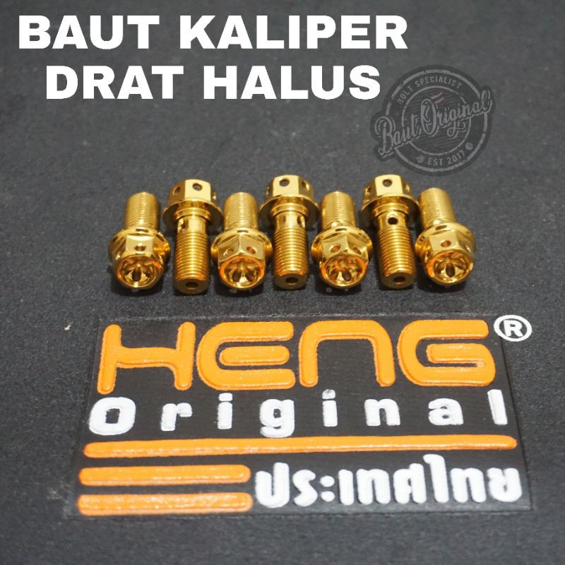 baut kaliper drat halus alus flower gold original heng thailand anti karat