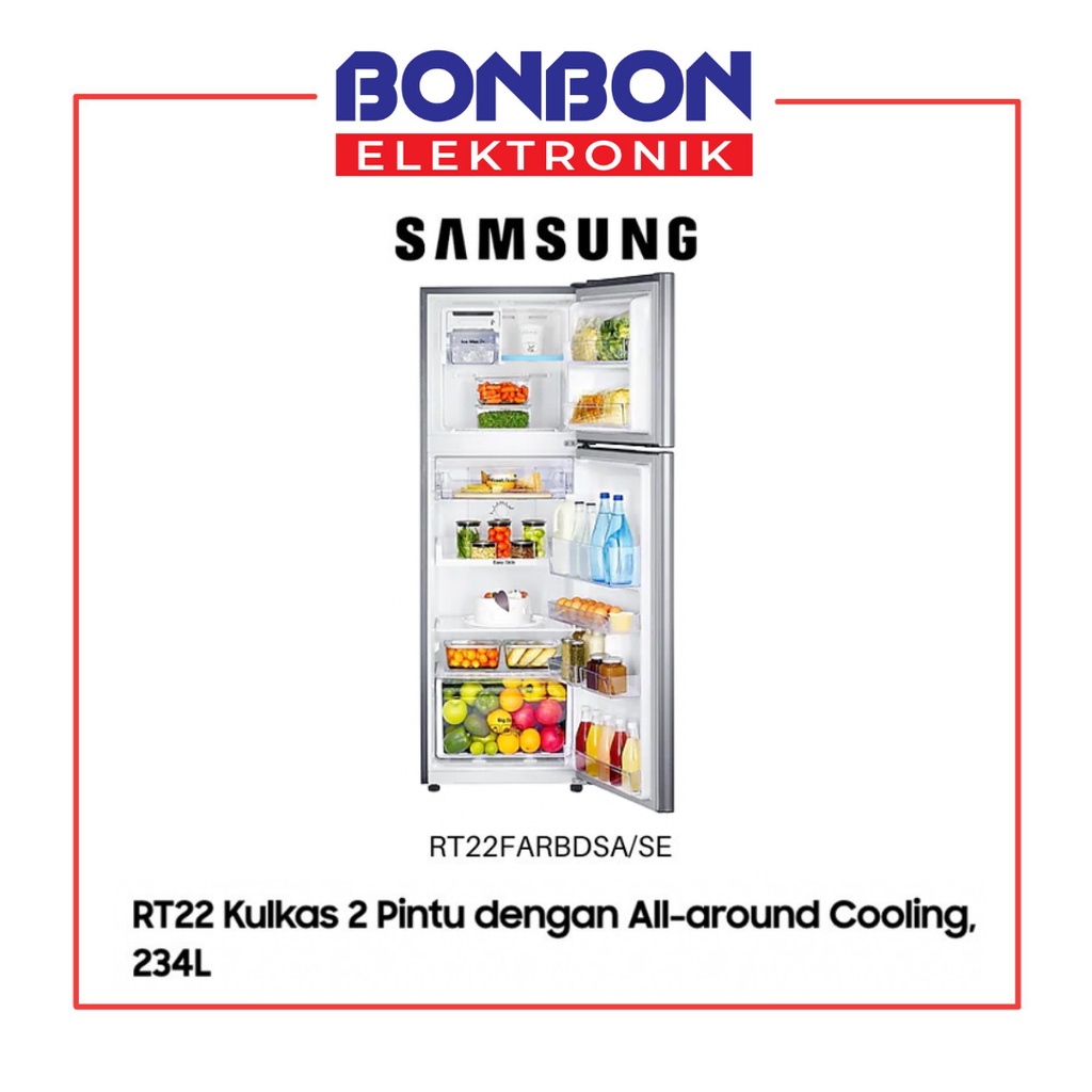 Samsung Kulkas 2 Pintu RT22FARBDSA Digital Inverter 234L RT22