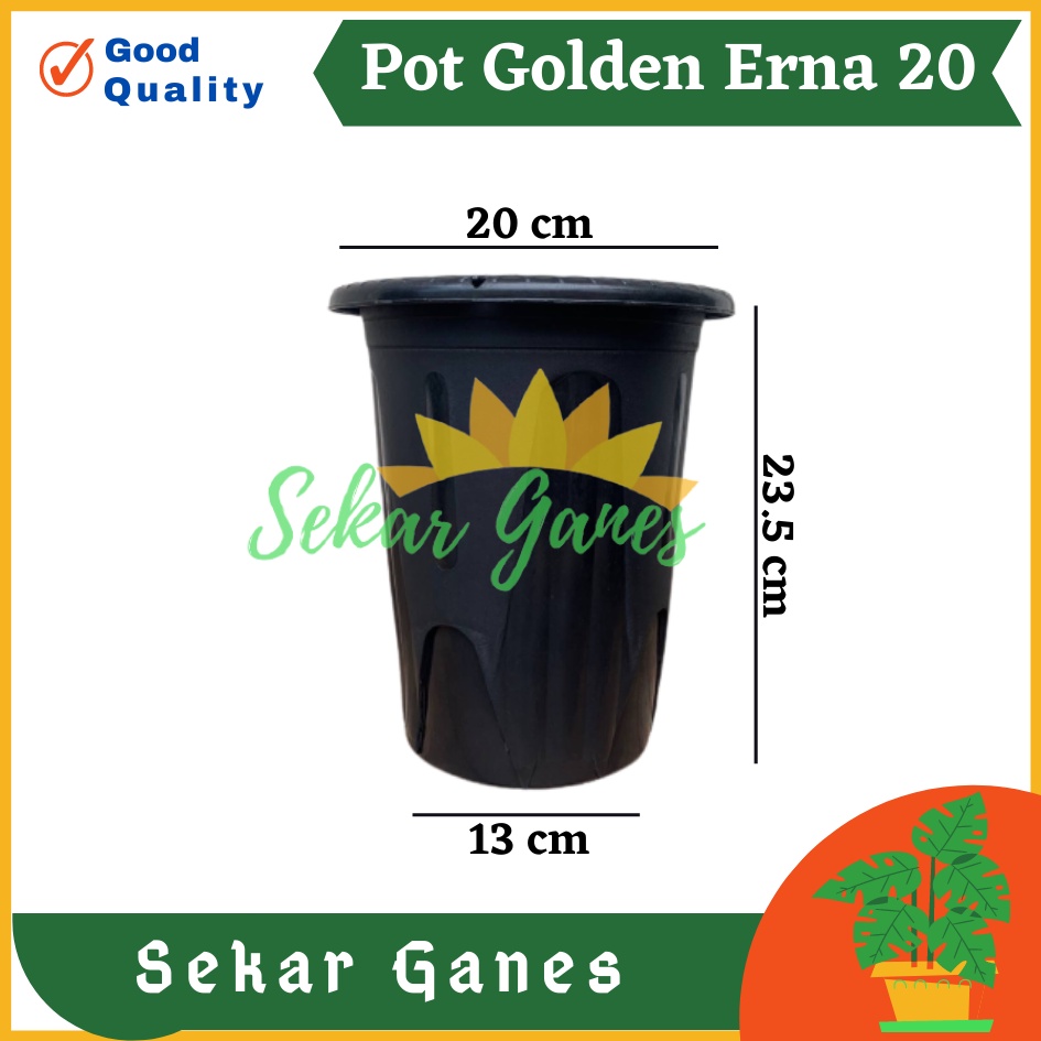 Pot Golden Erna 20 Hitam - Pot Yogap 18 19 25 Murah