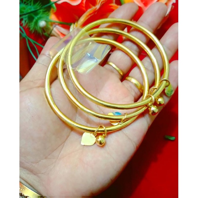 gelang keroncong isi 3 lapis emas kristal