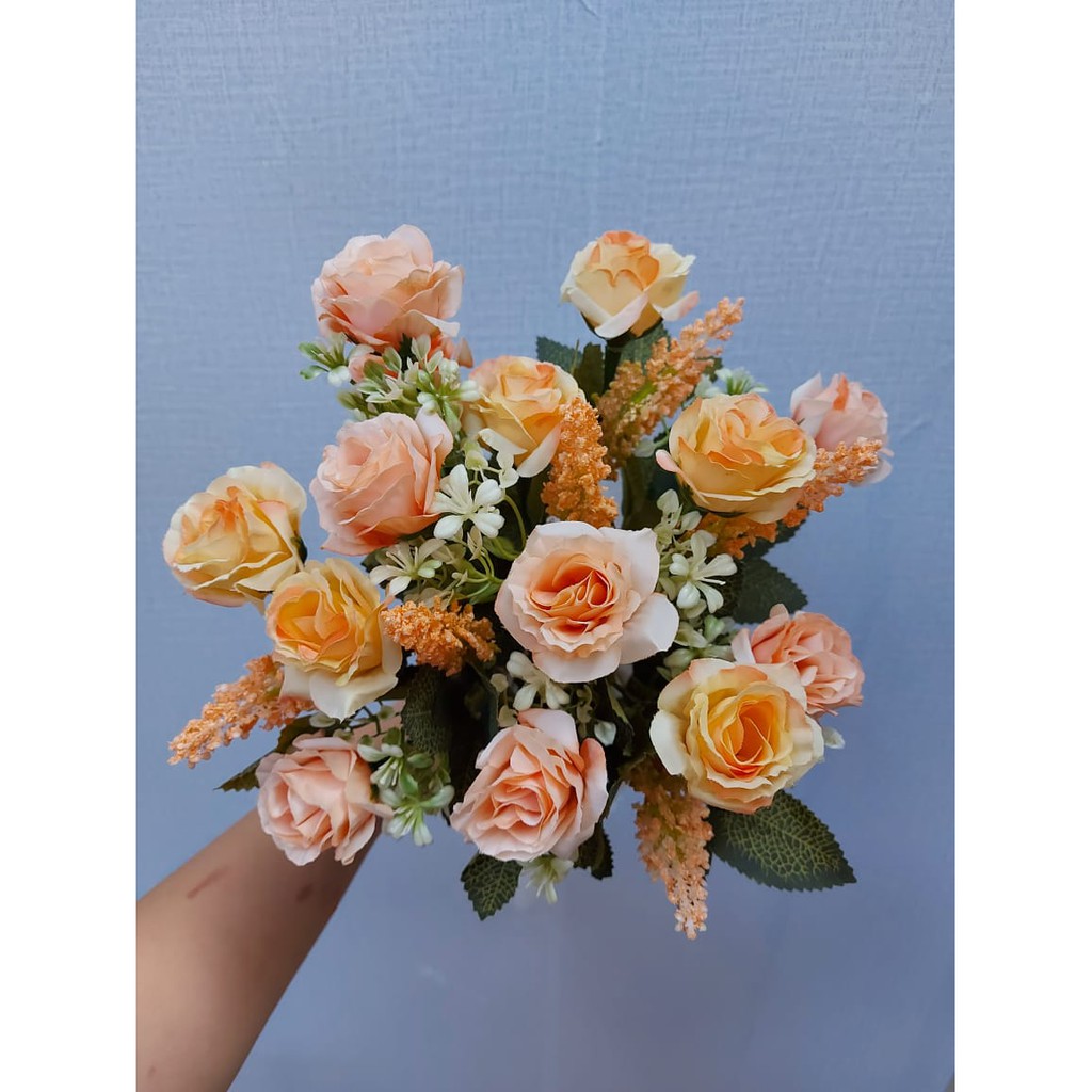 Bunga Palsu Artificial Dekorasi Hias Mawar Paris Rose - Bahan Kain Import kualitas bagus - Home decor