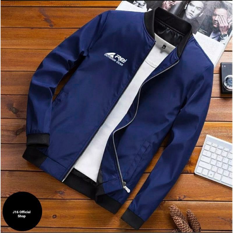 Jaket Bomber Kasual Pria Wanita | Jaket Semi Anti Air Musim Dingin Premium OUTDOOR REI