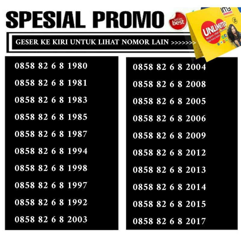 Nomor Cantik Indosat setir tahun rapih Kartu perdana indosat seri tahun indosat seri tahun 4GLTE