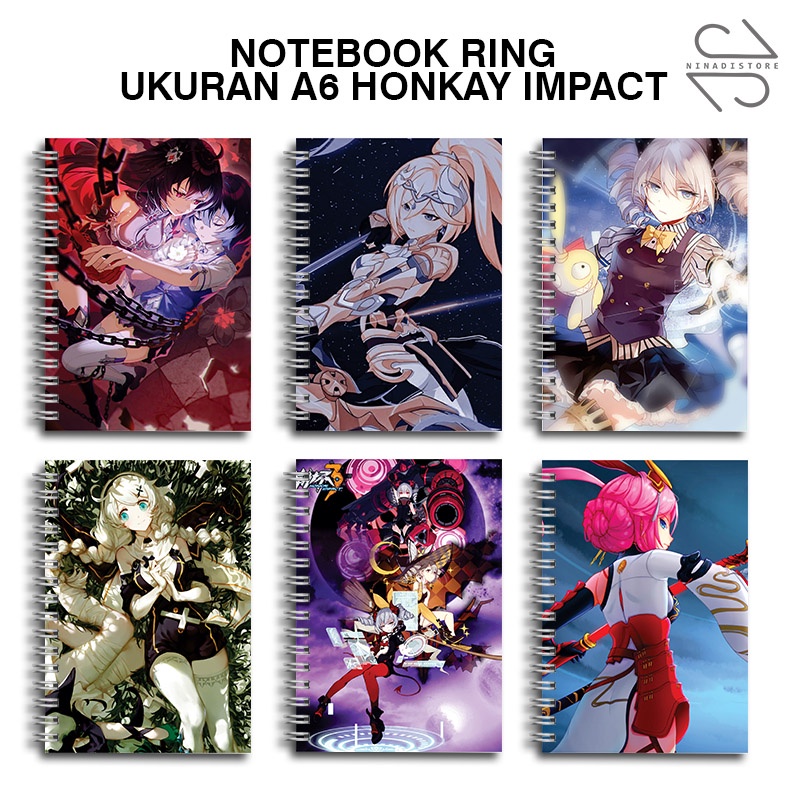 

(BELI 6 GRATIS 1)Buku Tulis Catatan buku notebook buku diary Notebook Ring Spiral A6 60 Lembar koleksi gambar honkay impact part2