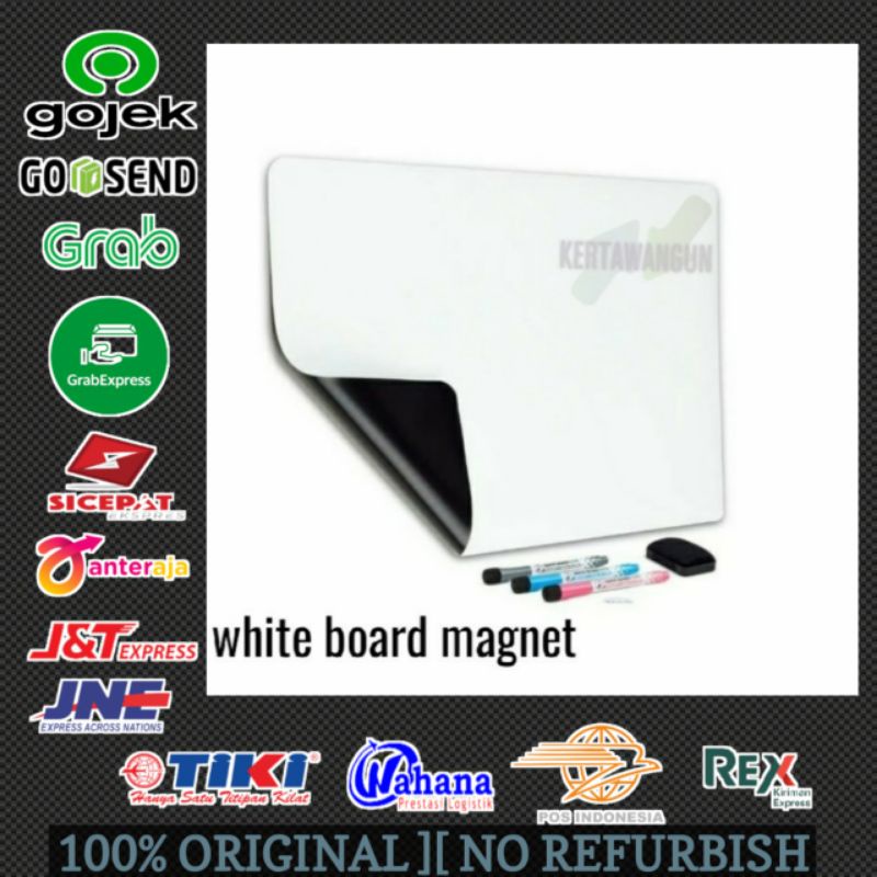 

White board magnet papan tulis 100x60cm tebal 0,7mm