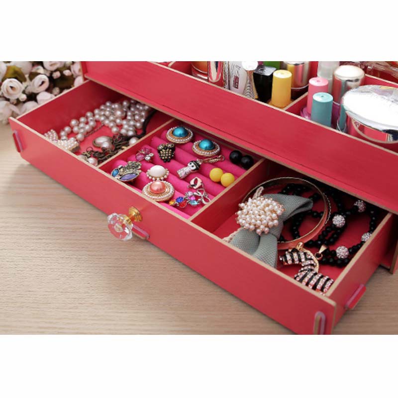 StarHome Rak Kosmetik Portable Bahan Olahan Kayu - Desktop Storage Serbaguna RK-35