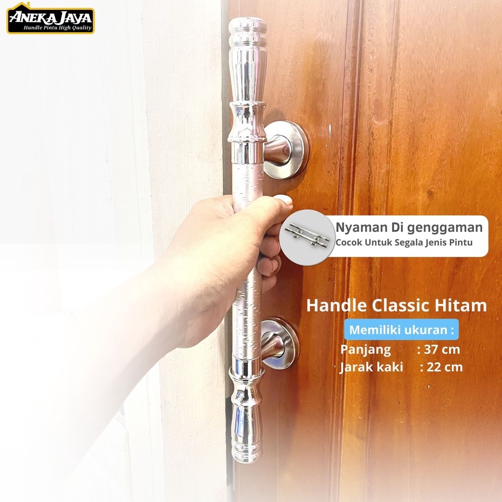 HANDLE PINTU RUMAH CLASSIC SILVER 37 CM / Gagang Pintu Sisik Naga  / Tarikan Pintu Rumah / Pegangan Pintu Murah Awet Tebaru