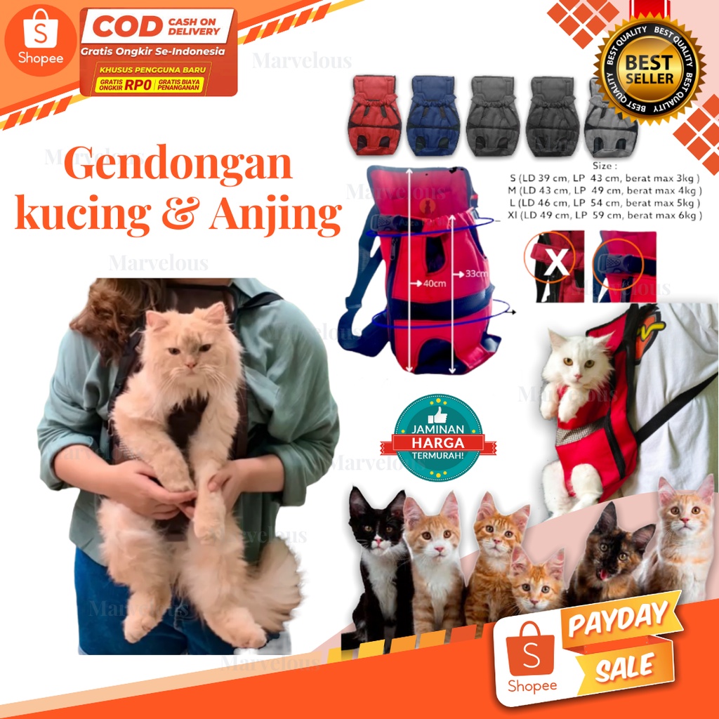 GENDONGAN KUCING ANJING DEPAN MURAH BAHAN PREMIUM BANYAK UKURAN ( S M L XL ) / TAS GENDONG KUCING MURAH BISA UNTUK KITTEN / PET TRAVEL TAS GENDONGAN KUCING ANJING DEPAN BELAKANG CAT BAG FRONT BAG PACK MOTIF POLOS KORDURA DAN KULIT / GENDONGAN KUCING LUCU