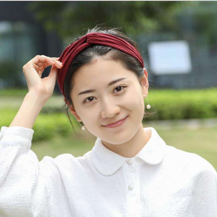 【GOGOMART】Bandana Rambut Korea / Bando Kain Polos Salur Bandana