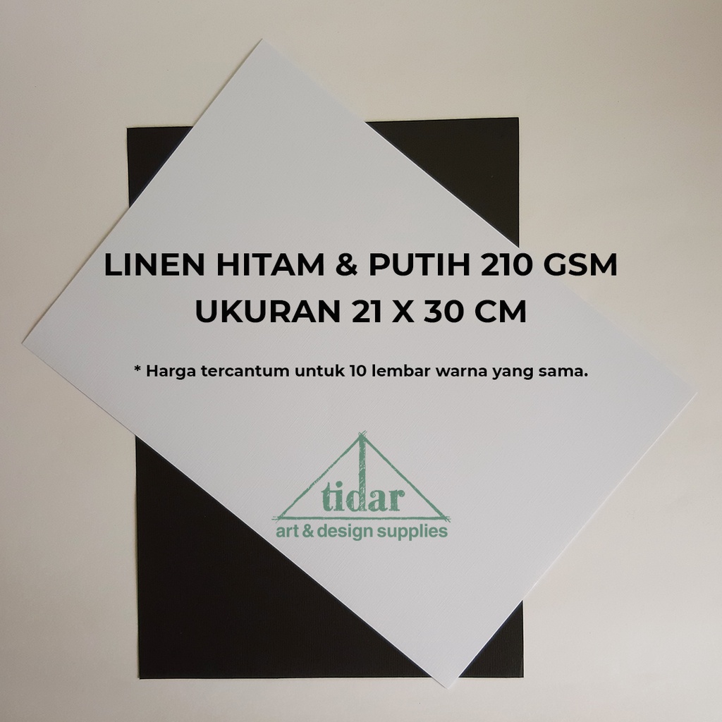 

[MR] Kertas Linen Hitam Putih 210 gsm Ukuran 21 x 30 cm - Karton Tebal Cover