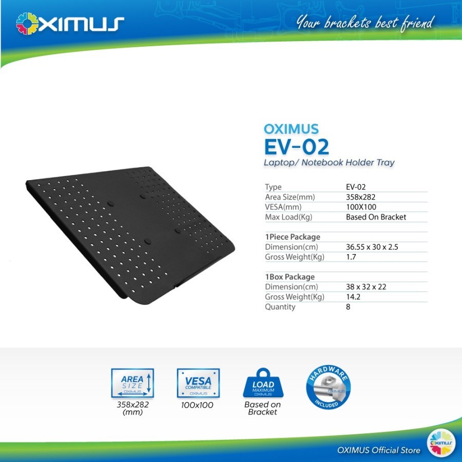 Bracket For Laptop Notebook Holder Stand Plate Mount OXIMUS EV02 EV-02