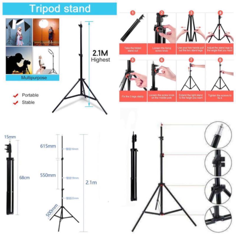 Tripod 2.1m Tripod 3130/3118 1Meter untuk lampu Ringlight handphone thermometer kamera