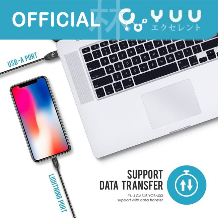 Yuu YCBM03i Data Cable Lightning For Iphone 2.4A