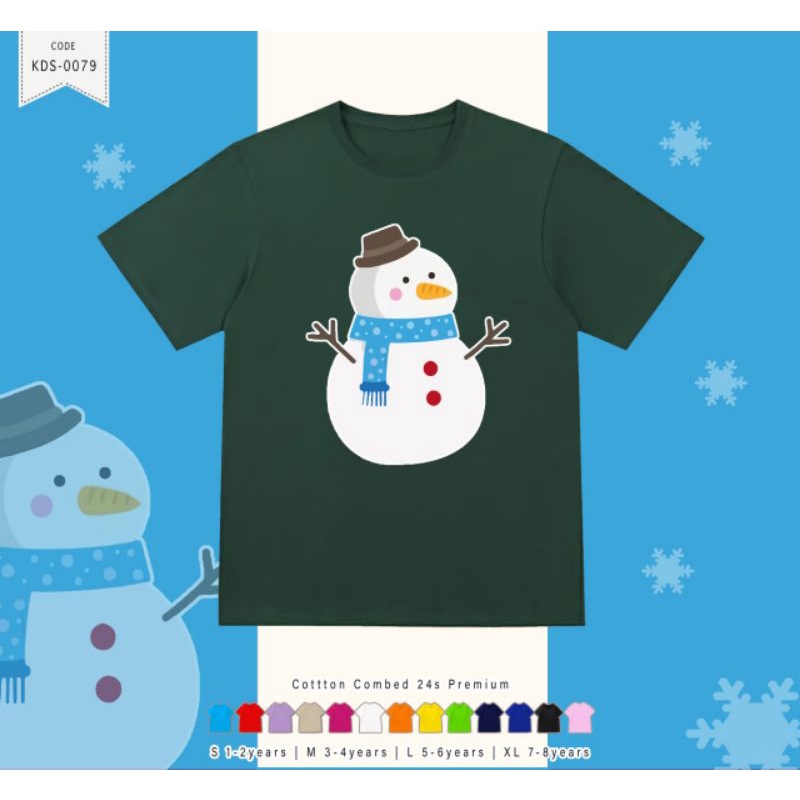 KAOS ANAK EDISI NATAL BONEKA SALJU/KIDS T-SHIRT SNOW MAN