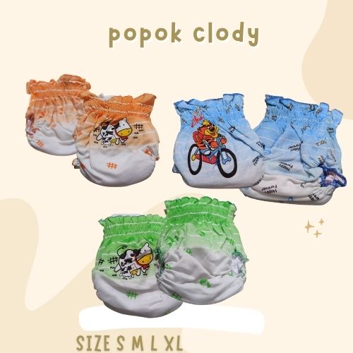 CLODY / CLODI / POPOK KAIN BAYI POPOK CUCI ULANG + INSERT MODEL MOTIF KARAKTER