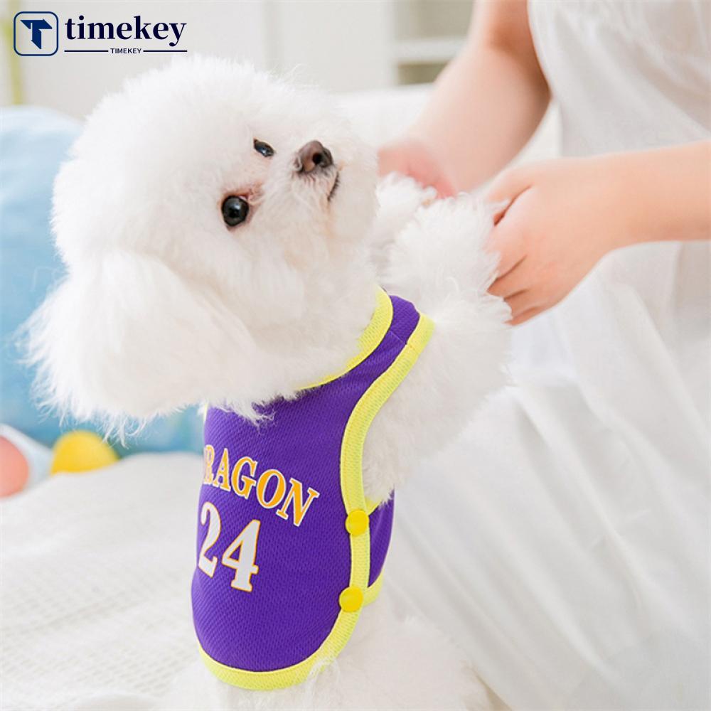 Timekey Rompi Jersey Basket Musim Panas Bahan Mesh Breathable Cepat Kering Untuk Anjing / Kucing O2P7