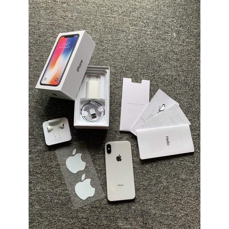 iPhone X 256GB ibox Silver Fullset 256 GB Normal Second