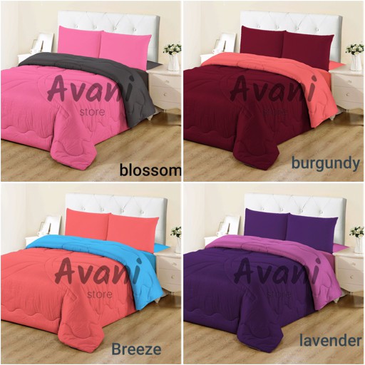 Bedcover Vallery Quincy 180 x 200 ( 6 kaki ) Motif Minimalis Polos 1
