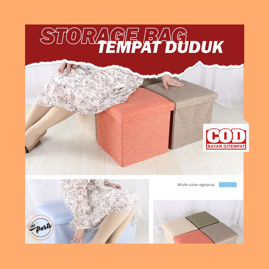 Keranjang Organizer Storage Box Tutup Organizer Kotak Penyimpanan 1095 Tempat Serbaguna Kotak Penyimpanan Bisa Untuk Duduk