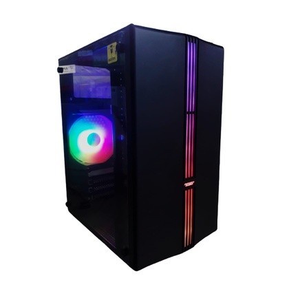 Casing Komputer Paradox Gaming Kiev M-ATX Free 1Fan Rainbow