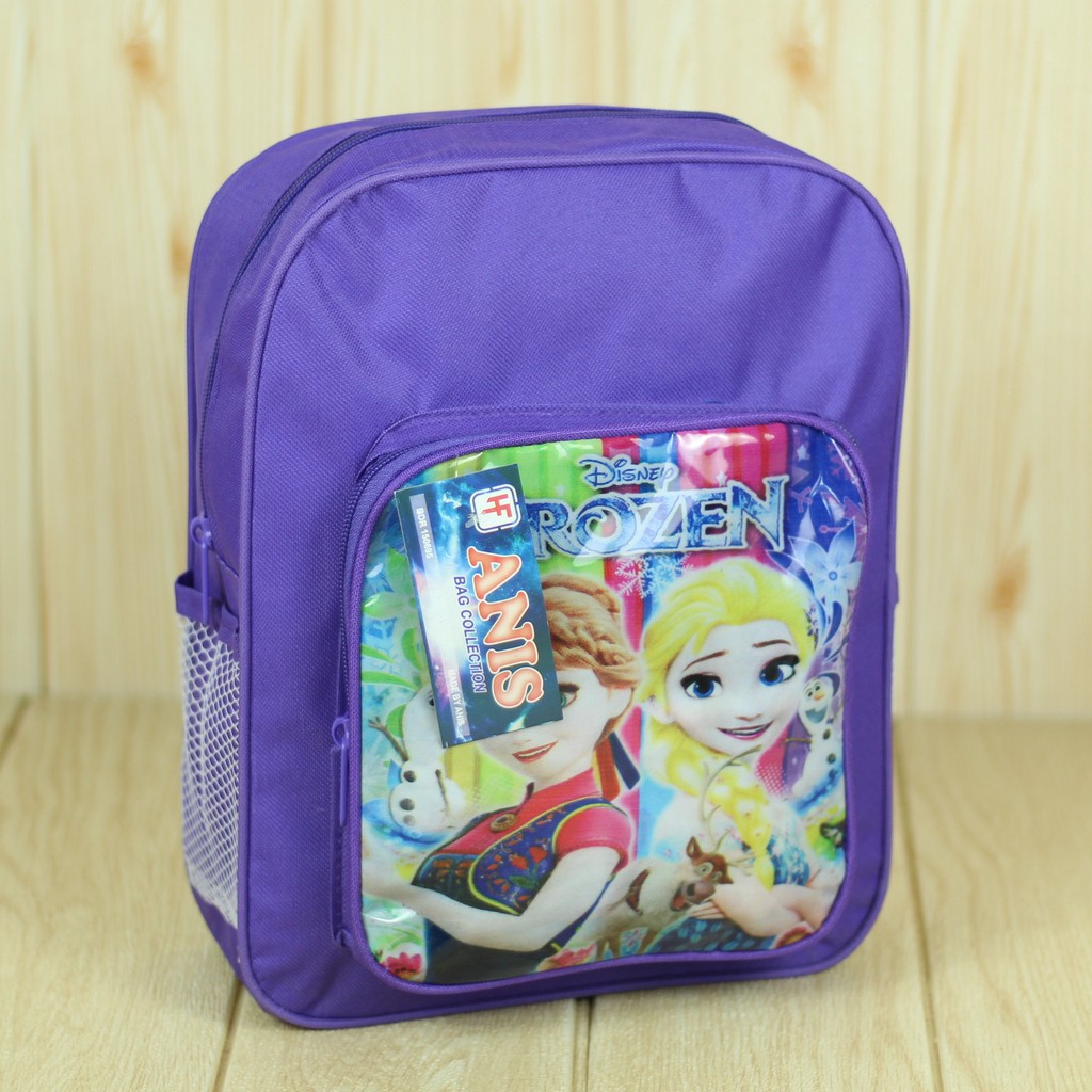 Tas Gendong Anak Cewek Motif Frozen Ungu Ransel Fashion Kids Girl Mini Tas Karakter Trendy Keren