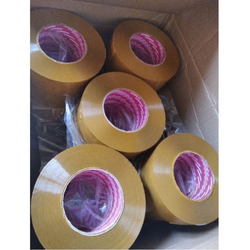 

Lakban Solasi Bening Coklat besar 45MM x 300 meter