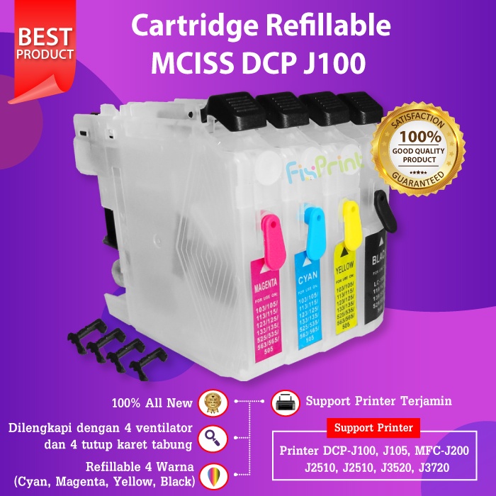 Cartridge Tinta LC583 LC-583 MCISS MFC-J2510 J3520 J3720 J100 J200