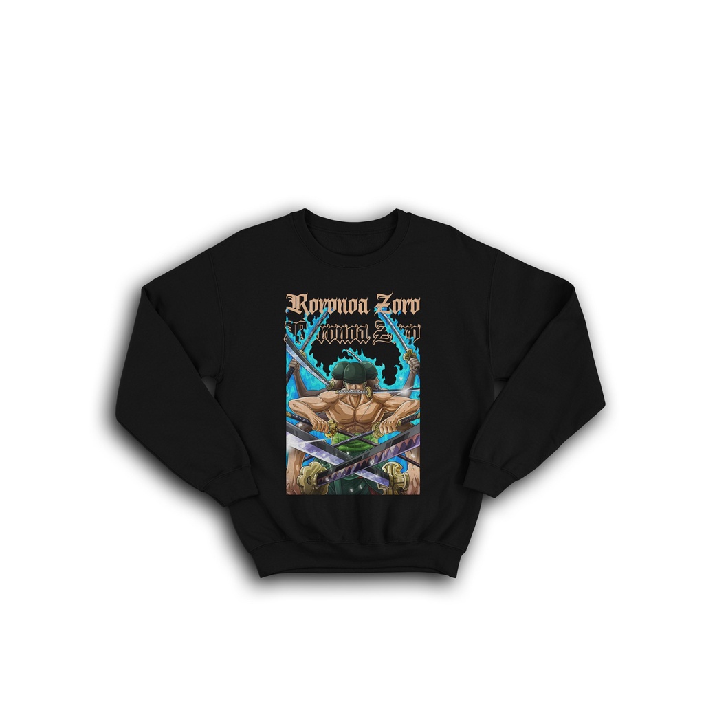 JAKET SWEATER CREWNECK SERIES ZORO ASURA ONE PIECE ANIME JEPANG PREMIUM