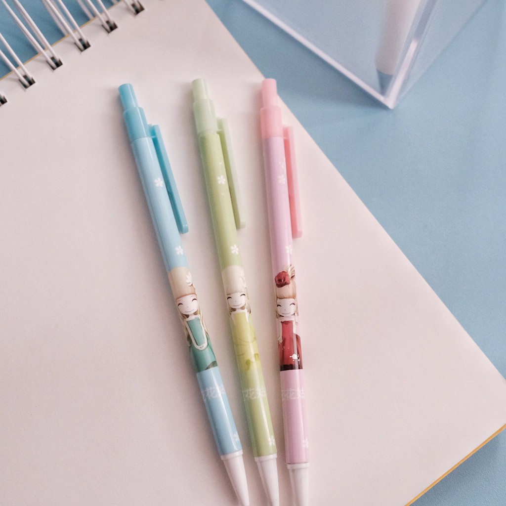 

Pensil Mekanik mechanical pencil Impor Motif Cewek Warna pastel SHESB