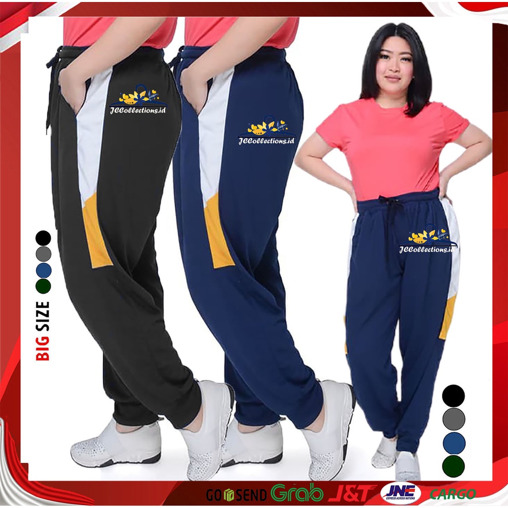 Celana Wanita Jumbo 3XL Big Size Jogger Pants / Celana Training Jumbo Wanita Sweatpants -JCCollections