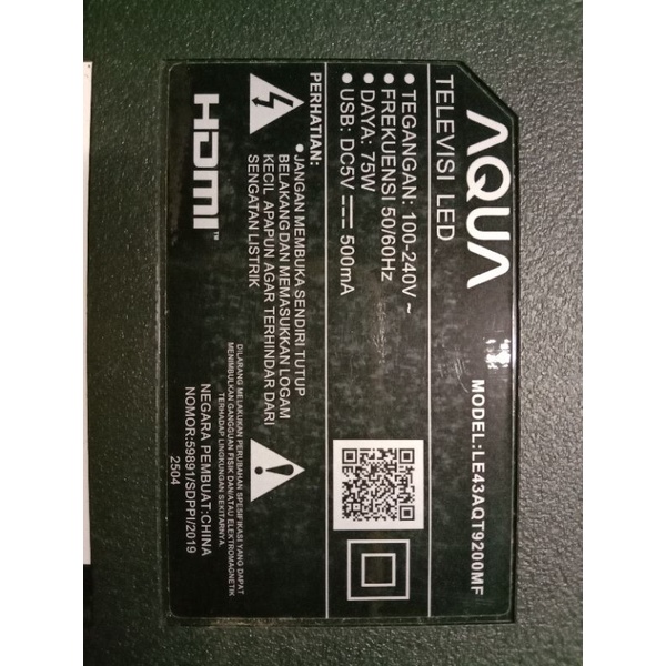 TV LED AQUA LE43AQT9200MF