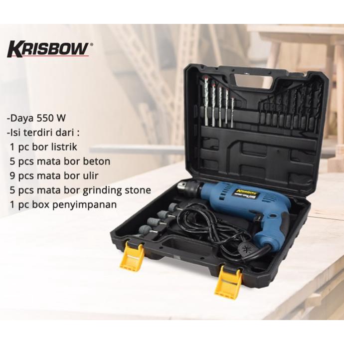 KRISBOW impact drill / set bor listrik 21 pcs