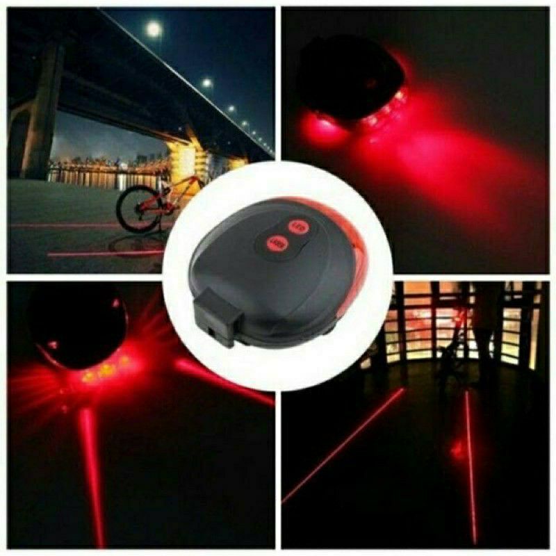 Lampu LED belakang merah sepeda gowes 4 mode recharge usb kelap kelip ontel