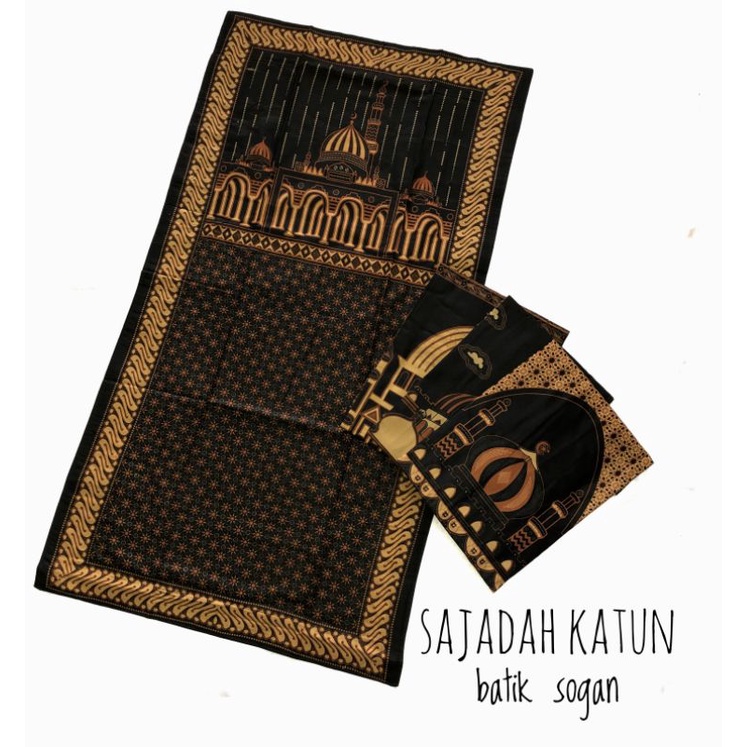 Sajadah katun batik sogan halus traveling ukuran sedang