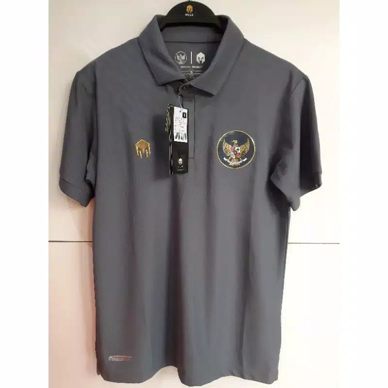 JERSEY TIMNAS GARUDA INDONESIA 2020 MILLS 17001GR POLO SHIRT TIMNAS INDONESIA ORIGINAL GREY