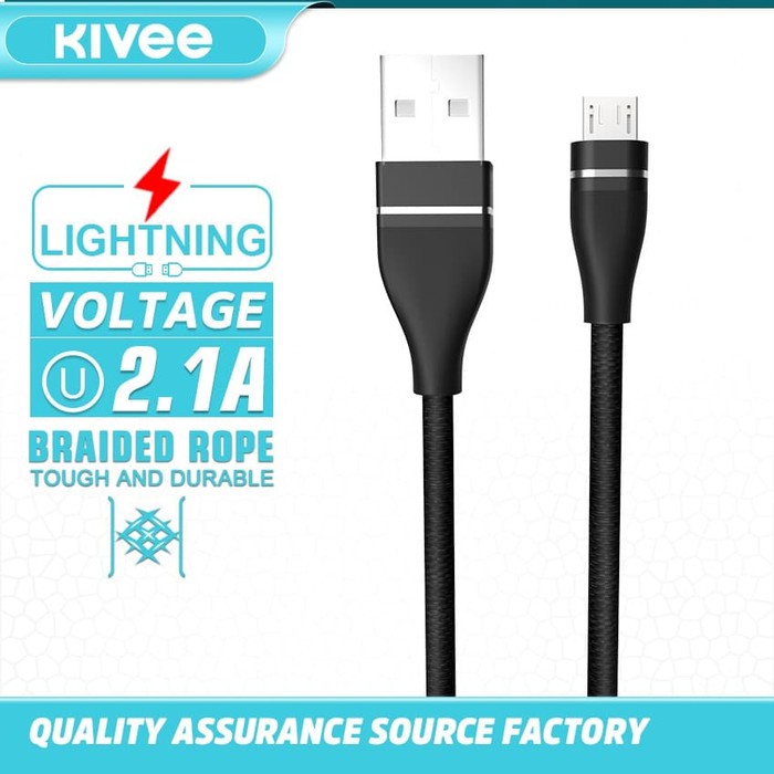 KIVEE KABEL DATA CHARGER ANDROID MICRO USB FAST CHARGING 2.1A CH041-1V/KABEL KIVEE MICRO USB GROSIR