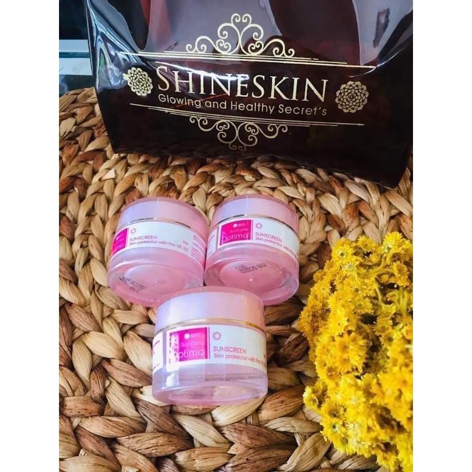 Shineskin Original Suncare optima pink bws spf 50, krim siang spf 50, sunblock spf 50