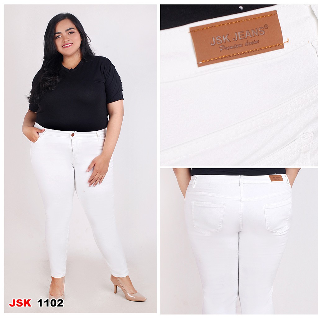 (Size 35-42) Celana Jeans Panjang Model Skinny Soft Jumbo  Big Size JSK 1102