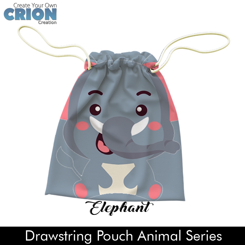 Pouch serut / drawstring cute animal Series  by crion