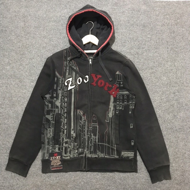 Zip Hoodie Zoo York Black Second Original  Size M  fit L
