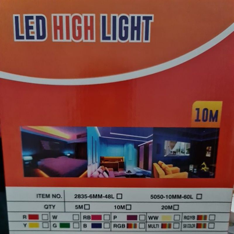 Lampu LED strip selang EVATECH warna warni 10y free adaptor 220v