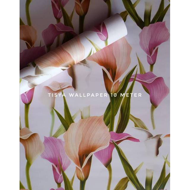 12 12 Sale Wallpaper Sticker Bunga Tulip Walpaper Dinding 45 Cm X 10 Meter