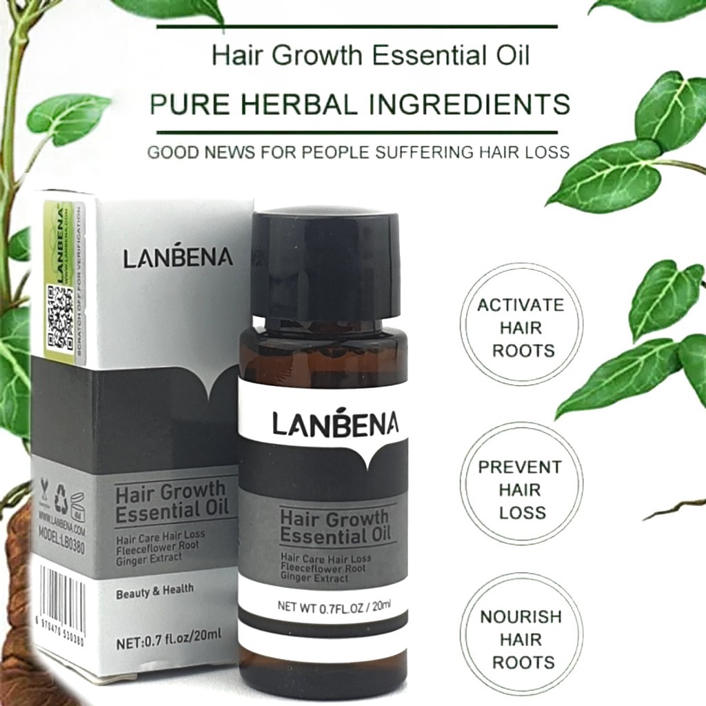 LANBENA Hair Growth Essential Oil Serum Penumbuh Rambut Anti Botak ORI