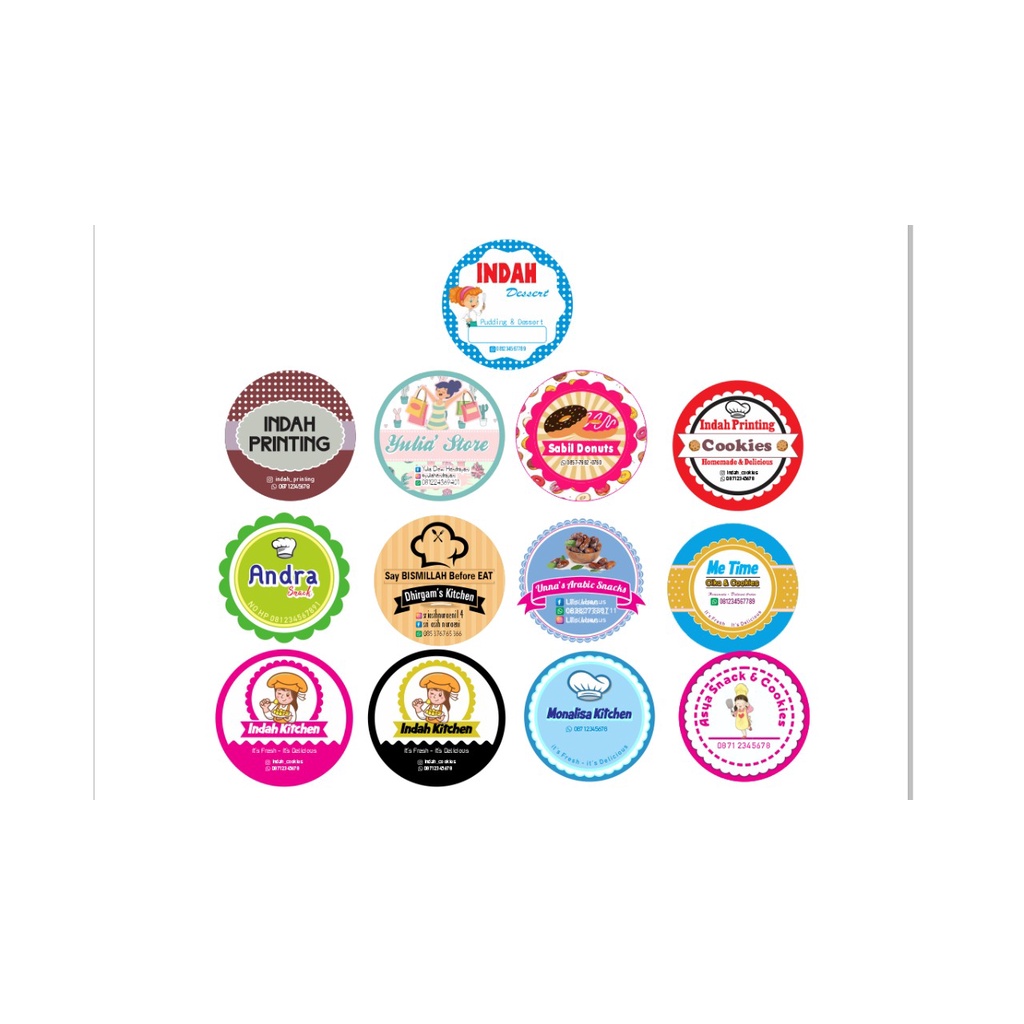 

ISI 50 DIAMETER 5CM CETAK STIKER CROMO / LABEL BULAT LABEL NAMA LABEL MAKANAN TOPLES KEMASAN BOTOL MINUMAN CUSTOM KROMO