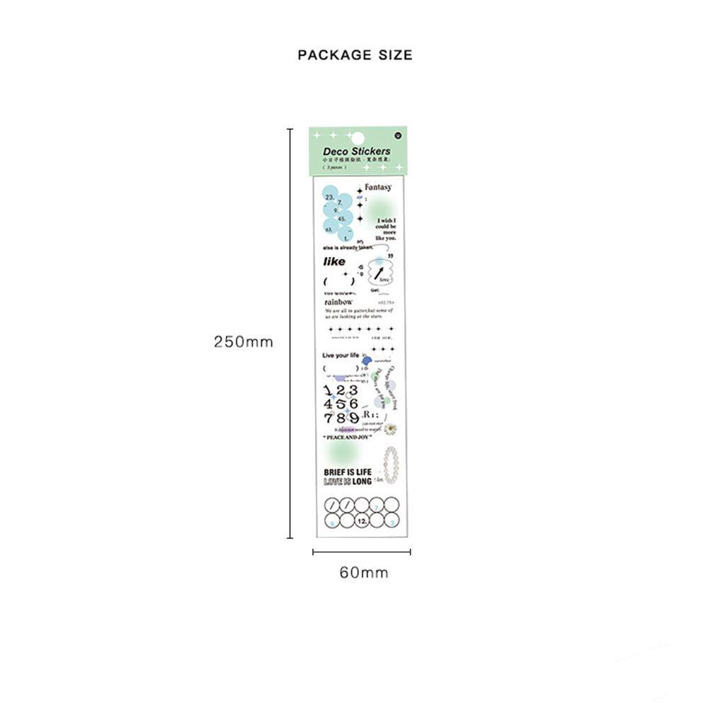 R-flower 3pcs Stiker Perlengkapan Seni Kawaii Dialog Box Alat Tulis Korea Star Card Scrapbooking